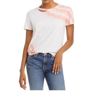 n:PHILANTHROPY White and Pink Cut-Out Tee